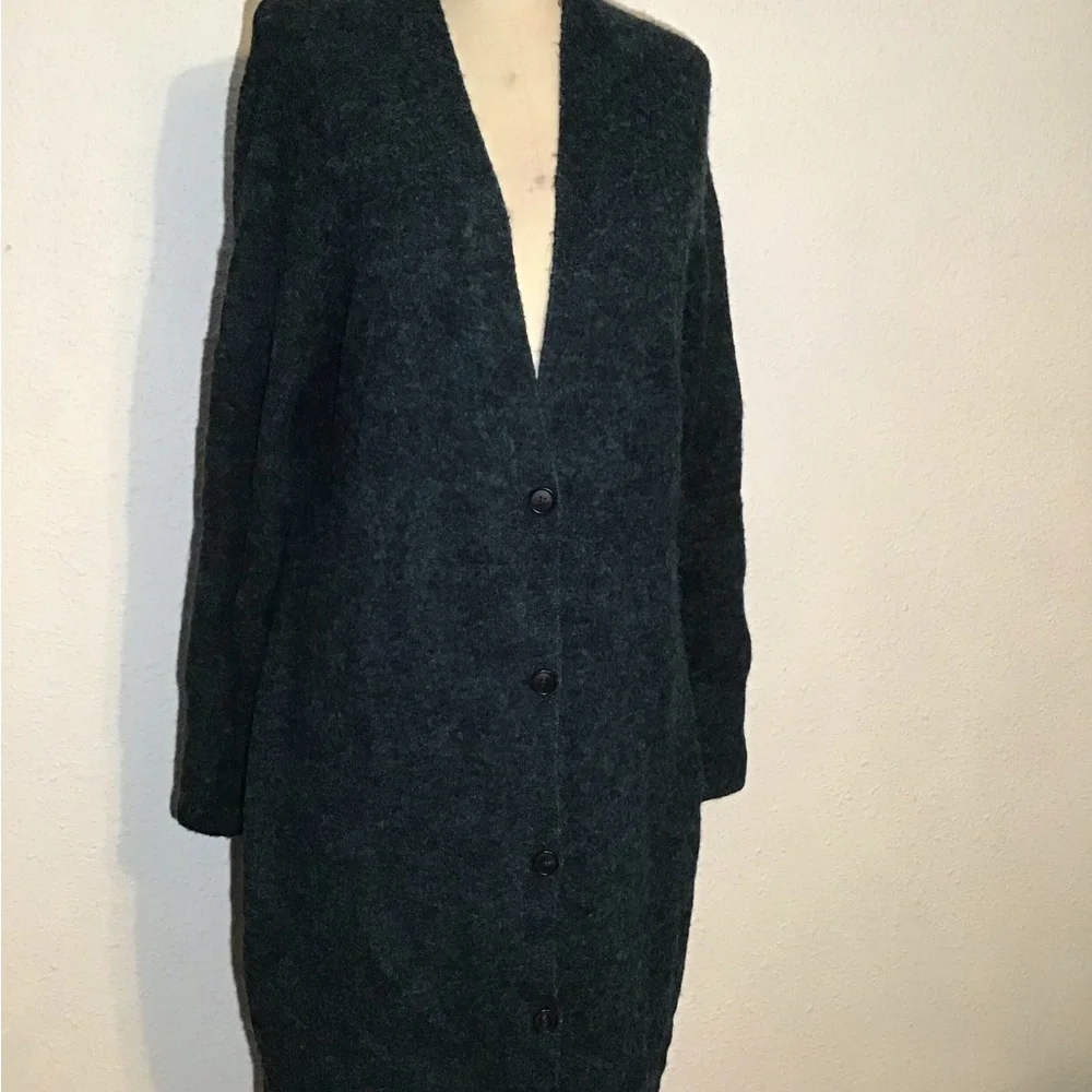 Ann Taylor green/black long sweater cardigan size medium - Picture 3 of 12